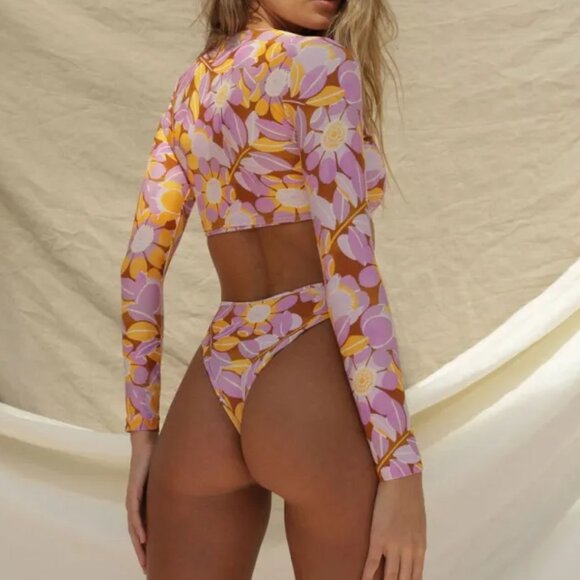 Stone Fox Swim Roca Bikini Bottom in Flower Fields Print XL NWT - Picture 7 of 9